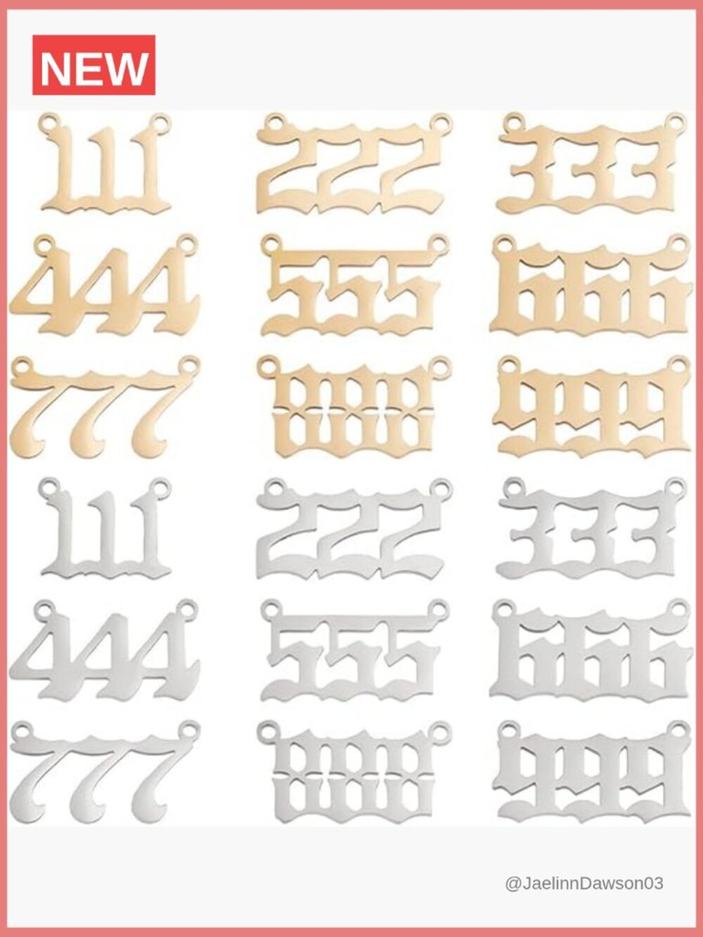 Stainless Steel Number Charm Pendants 11.5-12mm Lucky Necklace DIY Jewelry